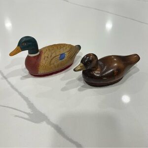 Vintage Mallard & Mandarin Duck Decoy Lint Brushes